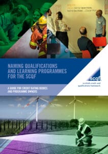 Front cover of naming qualifications guide for the SCQF