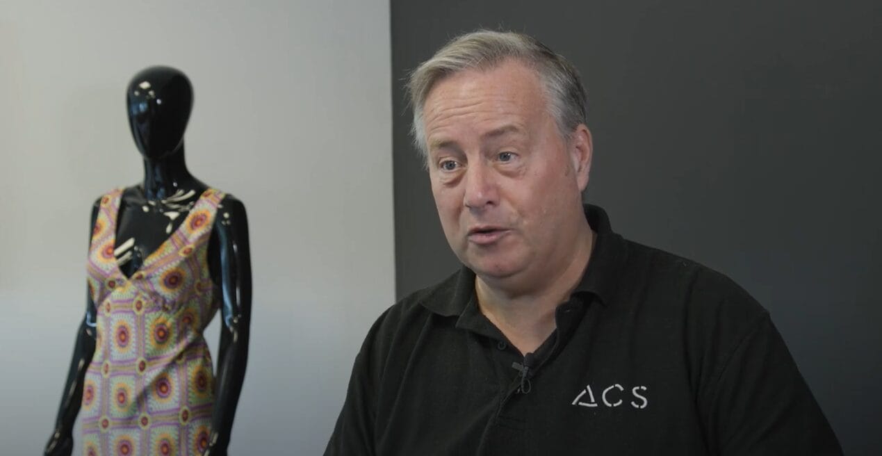 Michael Cusack, of ACS Clothing, talks to the camera