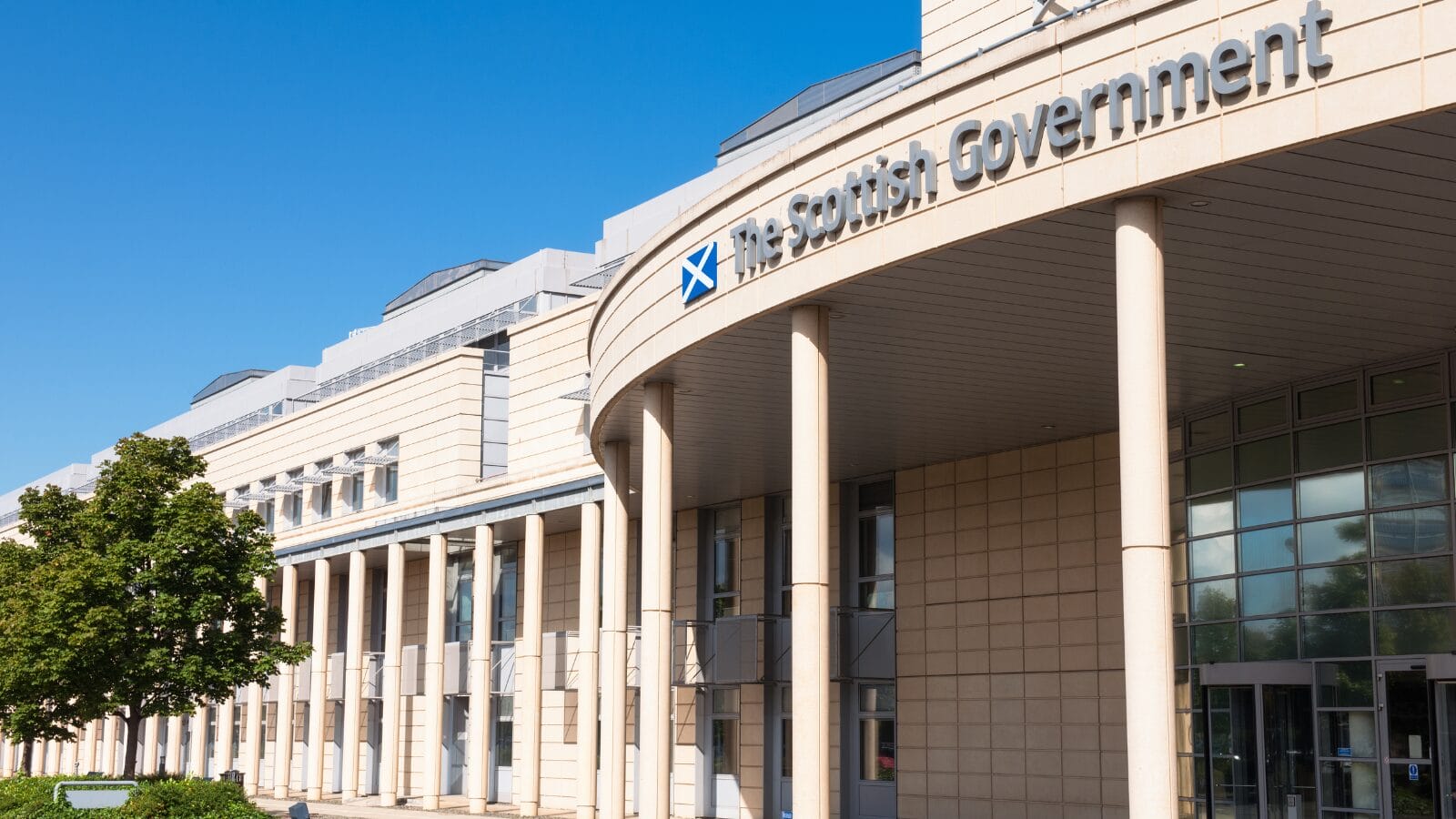 Scottish Government building. An external shot of the entrance.