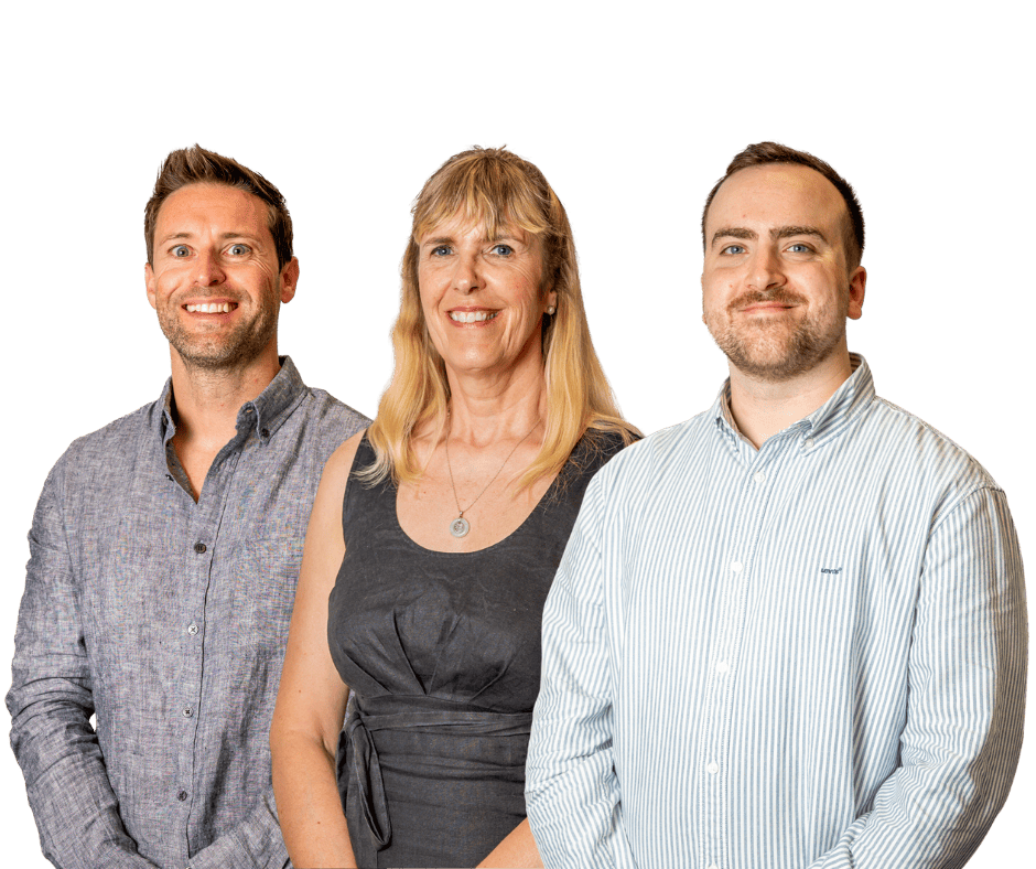 Half body photos of Donnie, Fiona and Paul